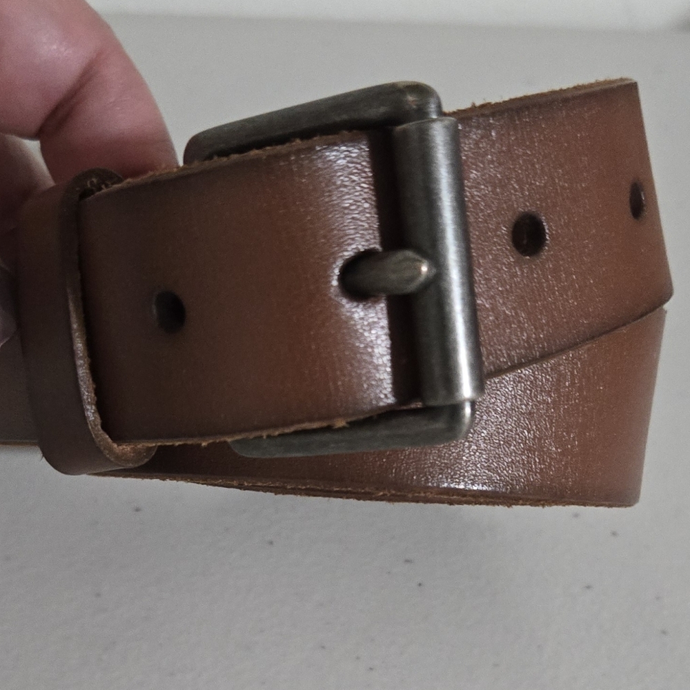 J. Crew Factory Genuine Brown Leather Belt - Versatile Everyday Style Size 30